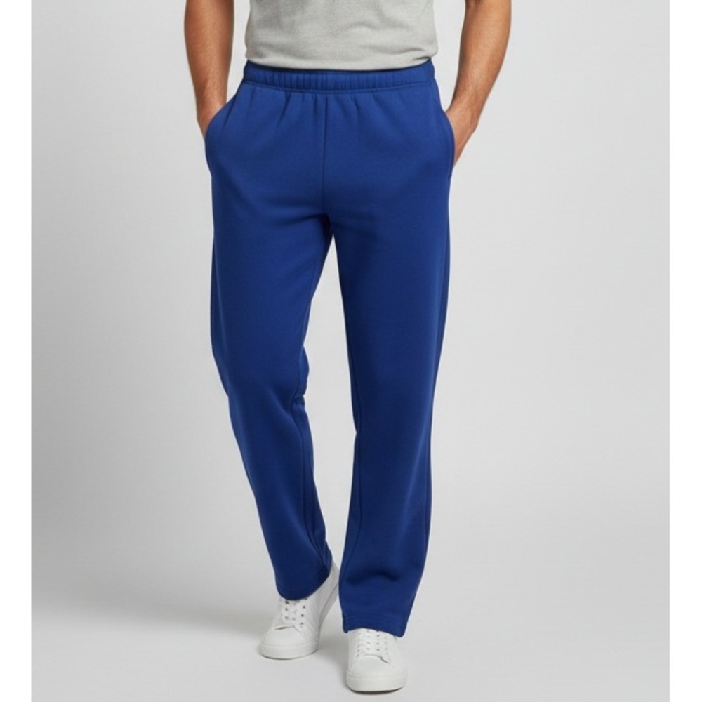 Lucid Blanks Mens Royal Blue Wide Leg Cotton Fleece Sweatpants Size M Pockets